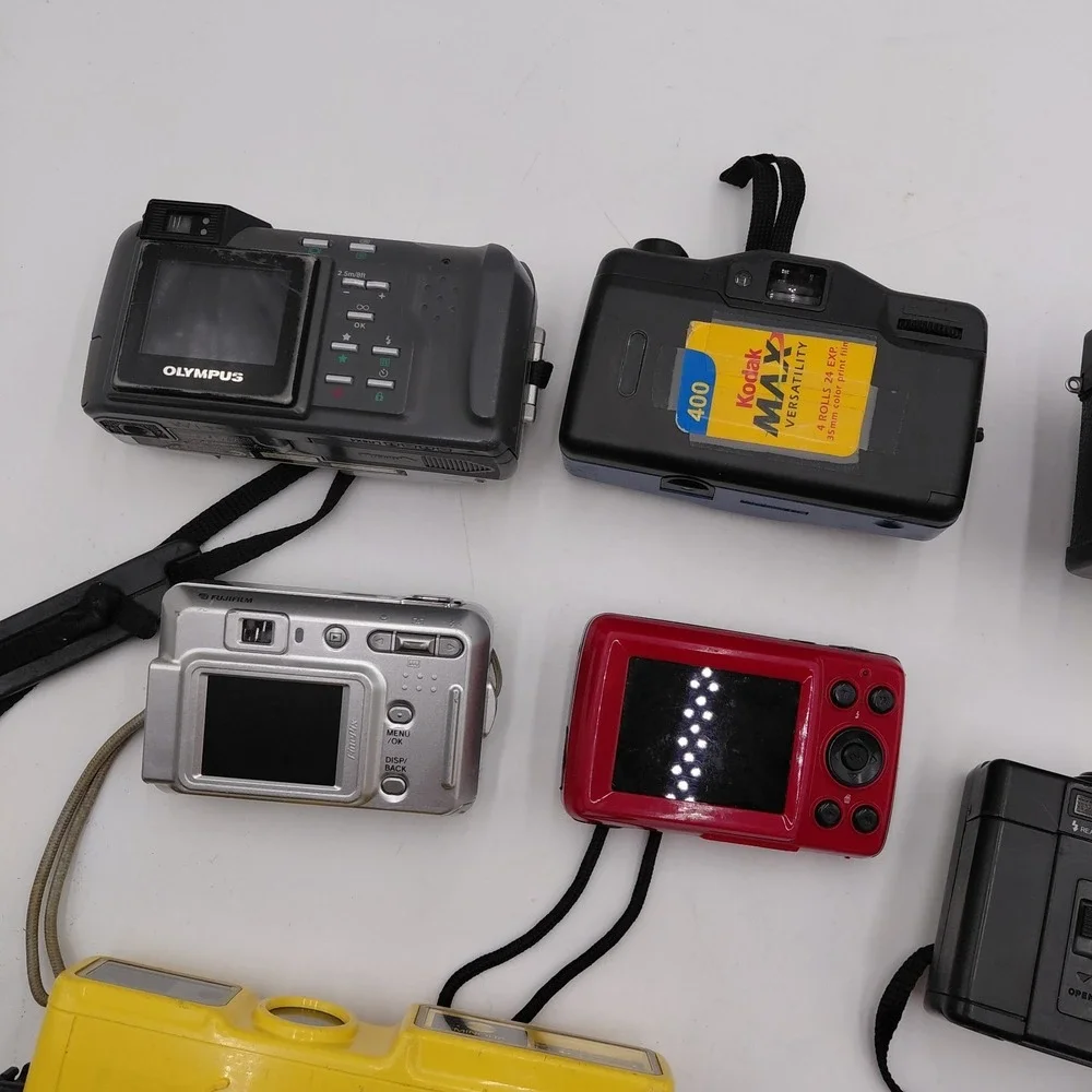 7 Camera Lot Untested Parts & Repair Only Vivitar Olympus Minolta Jazz